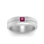 Load image into Gallery viewer, Mens Princess Cut Solitaire Wedding Ring
