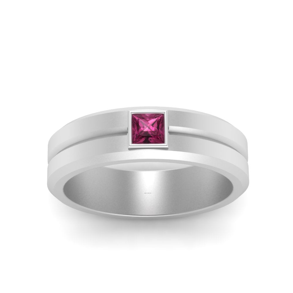 Mens Princess Cut Solitaire Wedding Ring