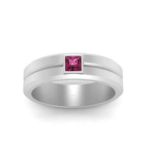 Mens Princess Cut Solitaire Wedding Ring