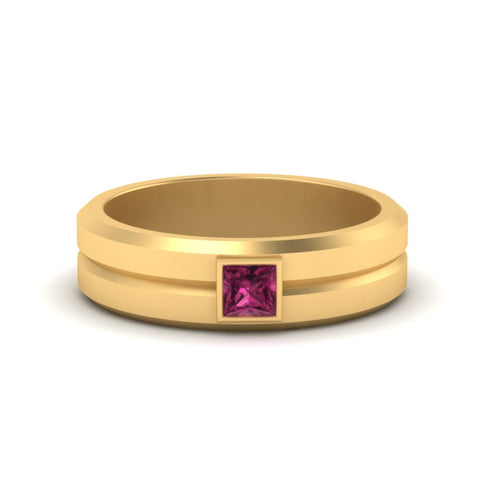 Mens Princess Cut Solitaire Wedding Ring