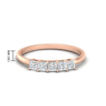 Load image into Gallery viewer, 0.25-carat-princess-cut-5-stone-wedding-band-in-rose-gold-FD8008PRB-0.25CT-NL-RG
