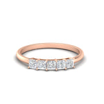 Load image into Gallery viewer, 0.25-carat-princess-cut-5-stone-wedding-band-in-rose-gold-FD8008PRB-0.25CT-NL-RG
