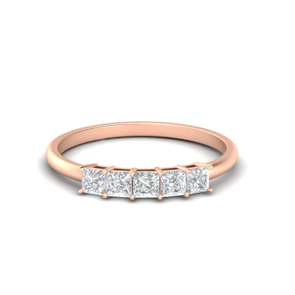 0.25-carat-princess-cut-5-stone-wedding-band-in-rose-gold-FD8008PRB-0.25CT-NL-RG
