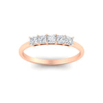 Load image into Gallery viewer, 0.25-carat-princess-cut-5-stone-wedding-band-in-rose-gold-FD8008PRB-0.25CT-NL-RG

