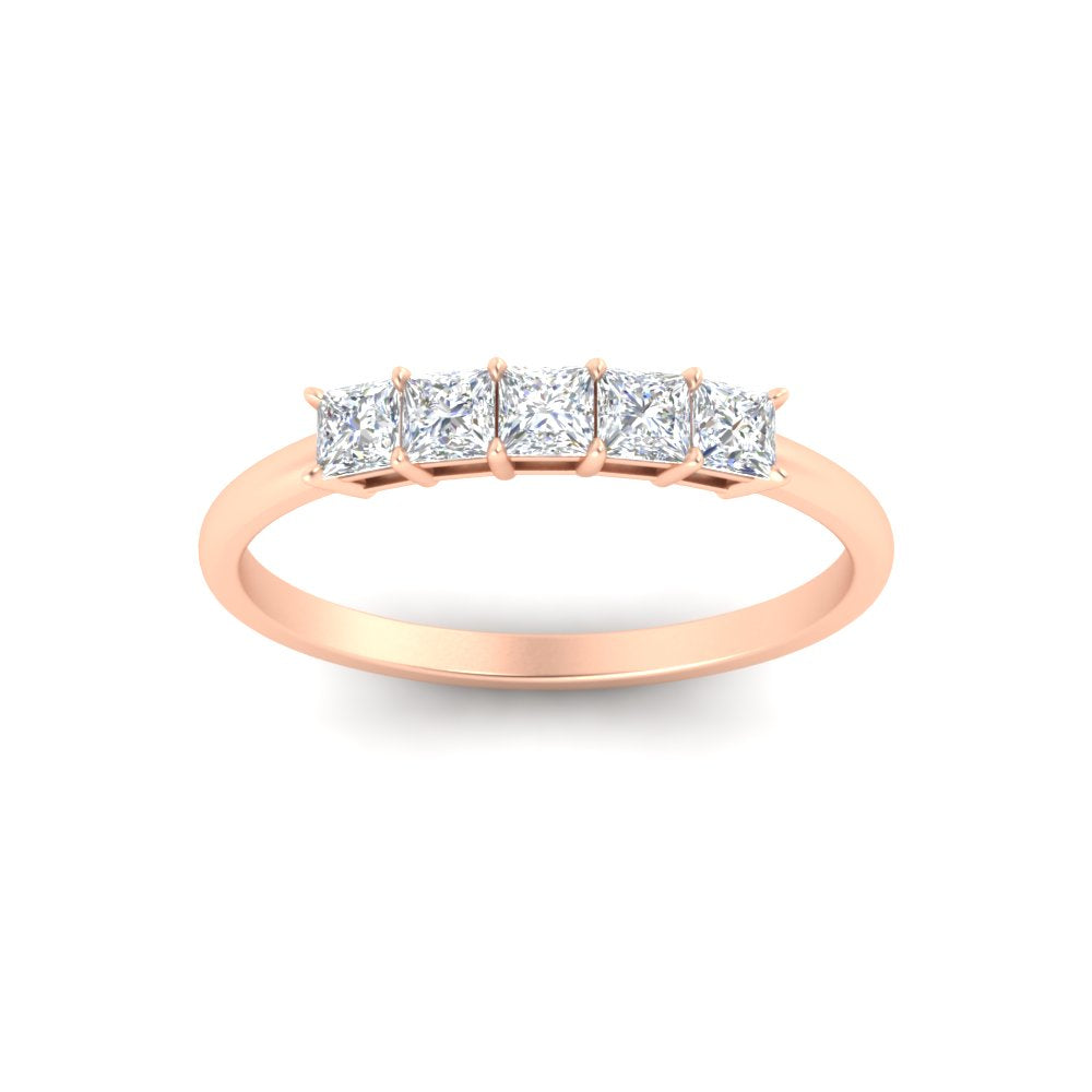 0.25-carat-princess-cut-5-stone-wedding-band-in-rose-gold-FD8008PRB-0.25CT-NL-RG