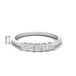 Load image into Gallery viewer, 0.25-carat-princess-cut-5-stone-wedding-band-in-white-gold-FD8008PRB-0.25CT-NL-WG
