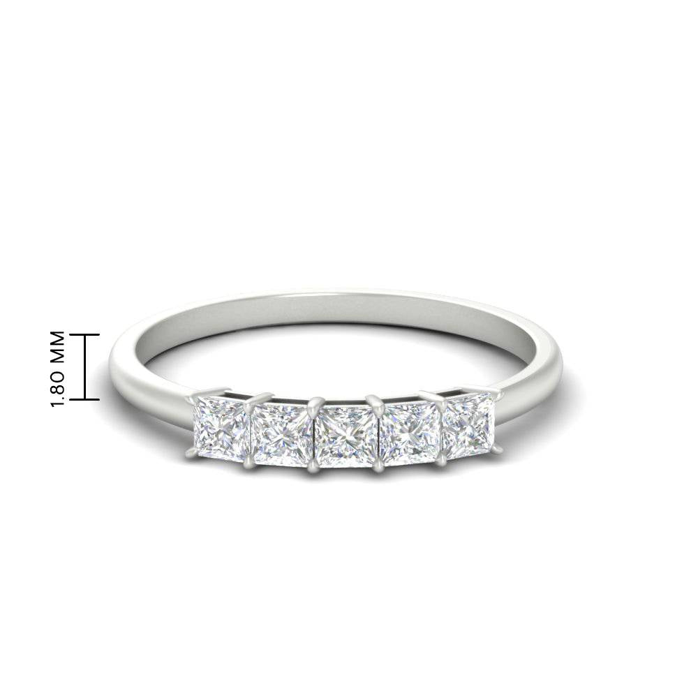 0.25-carat-princess-cut-5-stone-wedding-band-in-white-gold-FD8008PRB-0.25CT-NL-WG
