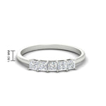 Load image into Gallery viewer, 0.25-carat-princess-cut-5-stone-wedding-band-in-white-gold-FD8008PRB-0.25CT-NL-WG
