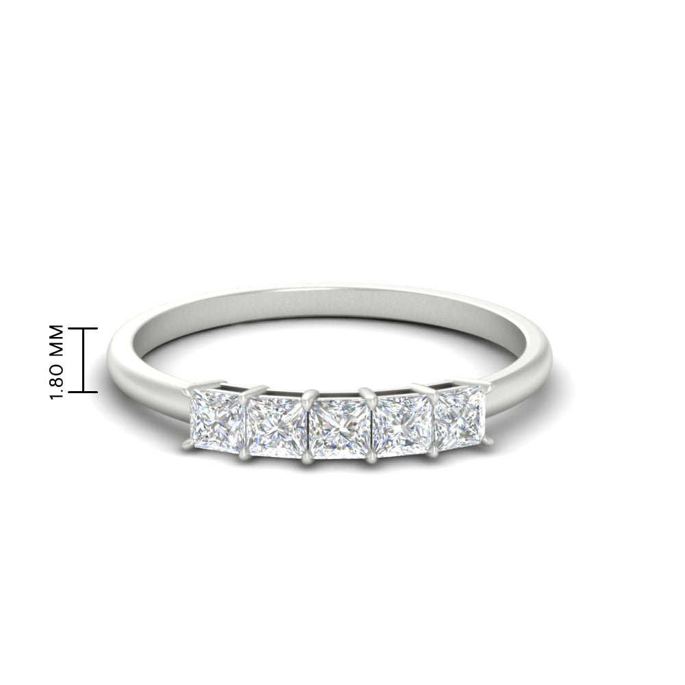 0.25-carat-princess-cut-5-stone-wedding-band-in-white-gold-FD8008PRB-0.25CT-NL-WG