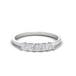 Load image into Gallery viewer, 0.25-carat-princess-cut-5-stone-wedding-band-in-white-gold-FD8008PRB-0.25CT-NL-WG
