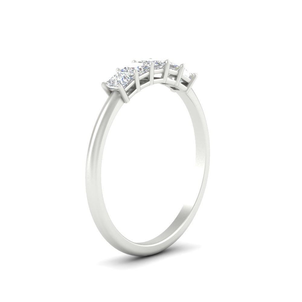 0.25-carat-princess-cut-5-stone-wedding-band-in-white-gold-FD8008PRB-0.25CT-NL-WG