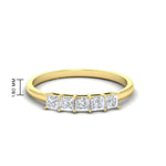 Load image into Gallery viewer, 0.25-carat-princess-cut-5-stone-wedding-band-in-yellow-gold-FD8008PRB-0.25CT-NL-YG
