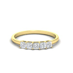 Load image into Gallery viewer, 0.25-carat-princess-cut-5-stone-wedding-band-in-yellow-gold-FD8008PRB-0.25CT-NL-YG
