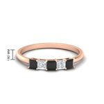 Load image into Gallery viewer, 0.25-carat-princess-cut-5-stone-with-black-diamond-wedding-band-in-rose-gold-FD8008PRBGBLACK-0.25CT-NL-RG
