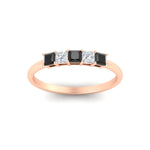 Load image into Gallery viewer, 0.25-carat-princess-cut-5-stone-with-black-diamond-wedding-band-in-rose-gold-FD8008PRBGBLACK-0.25CT-NL-RG
