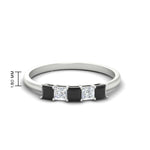 Load image into Gallery viewer, 0.25-carat-princess-cut-5-stone-with-black-diamond-wedding-band-in-white-gold-FD8008PRBGBLACK-0.25CT-NL-WG

