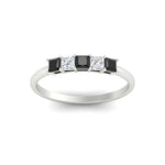 Load image into Gallery viewer, 0.25-carat-princess-cut-5-stone-with-black-diamond-wedding-band-in-white-gold-FD8008PRBGBLACK-0.25CT-NL-WG
