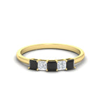 Load image into Gallery viewer, 0.25-carat-princess-cut-5-stone-with-black-diamond-wedding-bandin-yellow-gold-FD8008PRBGBLACK-0.25CT-NL-YG
