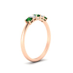 Load image into Gallery viewer, 0.25-carat-princess-cut-5-stone-with-emerald-wedding-band-in-rose-gold-FD8008PRBGEMGR-0.25CT-NL-RG
