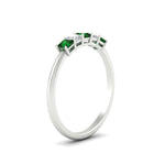 Load image into Gallery viewer, 0.25-carat-princess-cut-5-stone-with-emerald-wedding-band-in-white-gold-FD8008PRBGEMGR-0.25CT-NL-WG
