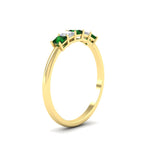 Load image into Gallery viewer, 0.25-carat-princess-cut-5-stone-with-emerald-wedding-bandin-yellow-gold-FD8008PRBGEMGR-0.25CT-NL-YG
