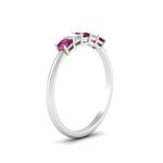 Load image into Gallery viewer, 0.25-carat-princess-cut-5-stone-with-pink-sapphire-wedding-band-in-white-gold-FD8008PRBGSADRPI-0.25CT-NL-WG
