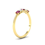 Load image into Gallery viewer, 0.25-carat-princess-cut-5-stone-with-pink-sapphire-wedding-bandin-yellow-gold-FD8008PRBGSADRPI-0.25CT-NL-YG
