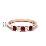 Load image into Gallery viewer, 0.25-carat-princess-cut-5-stone-with-ruby-wedding-band-in-rose-gold-FD8008PRBGRUDR-0.25CT-NL-RG
