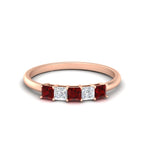 Load image into Gallery viewer, 0.25-carat-princess-cut-5-stone-with-ruby-wedding-band-in-rose-gold-FD8008PRBGRUDR-0.25CT-NL-RG
