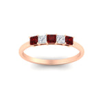 Load image into Gallery viewer, 0.25-carat-princess-cut-5-stone-with-ruby-wedding-band-in-rose-gold-FD8008PRBGRUDR-0.25CT-NL-RG
