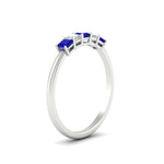 Load image into Gallery viewer, 0.25-carat-princess-cut-5-stone-with-sapphire-wedding-band-in-white-gold-FD8008PRBGSABL-0.25CT-NL-WG
