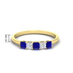 Load image into Gallery viewer, 0.25-carat-princess-cut-5-stone-with-sapphire-wedding-bandin-yellow-gold-FD8008PRBGSABL-0.25CT-NL-YG
