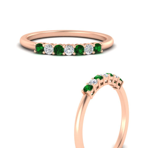 0.25-carat-round-emerald-7-stone-wedding-band-in-rose-gold-FD8008B7GEMGRANGLE3-0.25CT-NL-RG