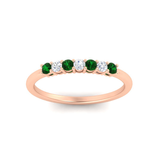 0.25-carat-round-emerald-7-stone-wedding-band-in-rose-gold-FD8008B7GEMGRANGLE5-0.25CT-NL-RG