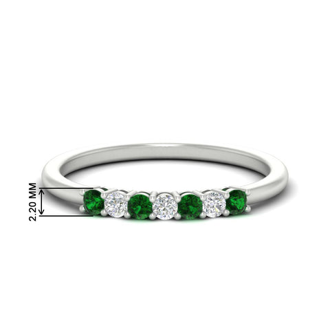 0.25-carat-round-emerald-7-stone-wedding-band-in-white-gold-FD8008B7GEMGR-0.25CT-NL-WG-HW