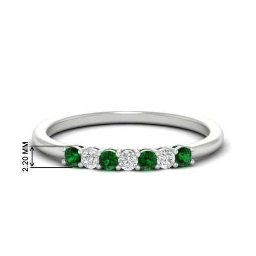 0.25-carat-round-emerald-7-stone-wedding-band-in-white-gold-FD8008B7GEMGR-0.25CT-NL-WG-HW
