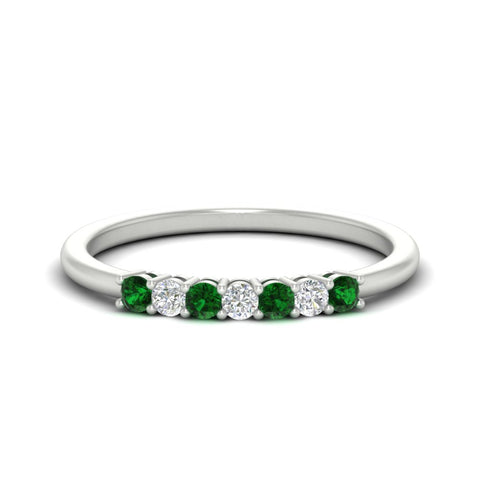 0.25-carat-round-emerald-7-stone-wedding-band-in-white-gold-FD8008B7GEMGR-0.25CT-NL-WG