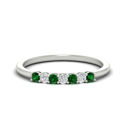 0.25-carat-round-emerald-7-stone-wedding-band-in-white-gold-FD8008B7GEMGR-0.25CT-NL-WG