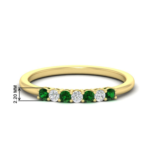 0.25-carat-round-emerald-7-stone-wedding-band-in-yellow-gold-FD8008B7GEMGR-0.25CT-NL-YG-HW