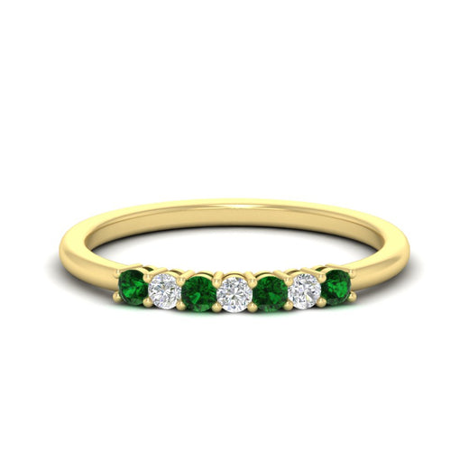 0.25-carat-round-emerald-7-stone-wedding-band-in-yellow-gold-FD8008B7GEMGR-0.25CT-NL-YG