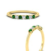 Load image into Gallery viewer, 0.25-carat-round-emerald-7-stone-wedding-band-in-yellow-gold-FD8008B7GEMGRANGLE3-0.25CT-NL-YG