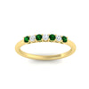 Load image into Gallery viewer, 0.25-carat-round-emerald-7-stone-wedding-band-in-yellow-gold-FD8008B7GEMGRANGLE5-0.25CT-NL-YG