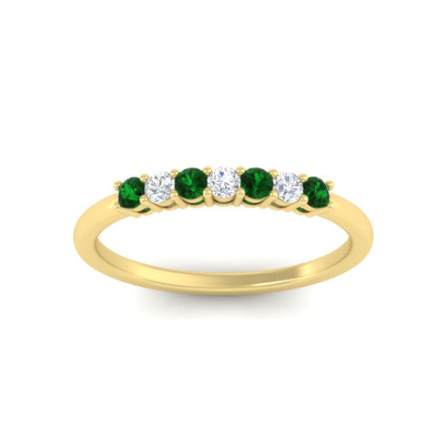 0.25-carat-round-emerald-7-stone-wedding-band-in-yellow-gold-FD8008B7GEMGRANGLE5-0.25CT-NL-YG