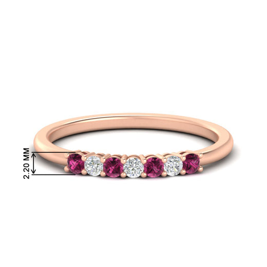 0.25-carat-round-pink-sapphire-7-stone-wedding-band-in-rose-gold-FD8008B7GSADRPI-0.25CT-NL-RG-HW