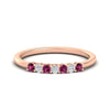 Load image into Gallery viewer, 0.25-carat-round-pink-sapphire-7-stone-wedding-band-in-rose-gold-FD8008B7GSADRPI-0.25CT-NL-RG