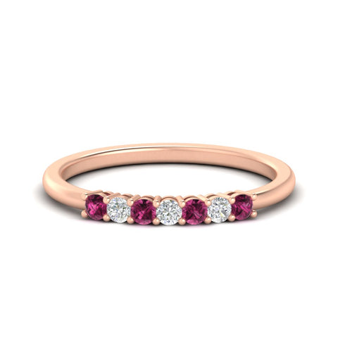 0.25-carat-round-pink-sapphire-7-stone-wedding-band-in-rose-gold-FD8008B7GSADRPI-0.25CT-NL-RG