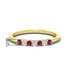 Load image into Gallery viewer, 0.25-carat-round-pink-sapphire-7-stone-wedding-band-in-yellow-gold-FD8008B7GSADRPI-0.25CT-NL-YG-HW