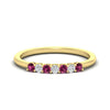 Load image into Gallery viewer, 0.25-carat-round-pink-sapphire-7-stone-wedding-band-in-yellow-gold-FD8008B7GSADRPI-0.25CT-NL-YG
