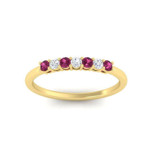0.25-carat-round-pink-sapphire-7-stone-wedding-band-in-yellow-gold-FD8008B7GSADRPIANGLE5-0.25CT-NL-YG