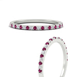 Load image into Gallery viewer, 0.25-carat-round-pink-sapphire-wedding-ring-in-white-gold-FD8370GSADRPIANGLE3-0.25CT-NL-WG.jpg
